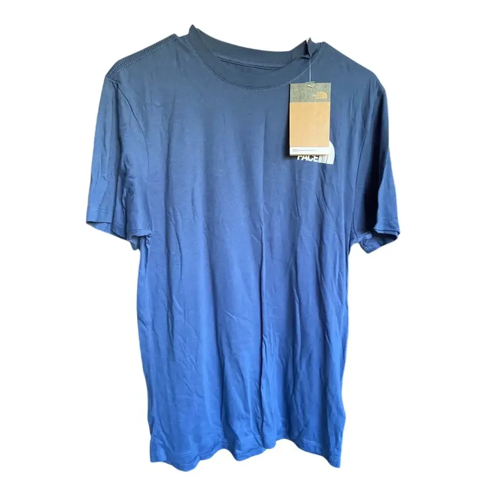 Mens North Face S shirt short sleeve blue